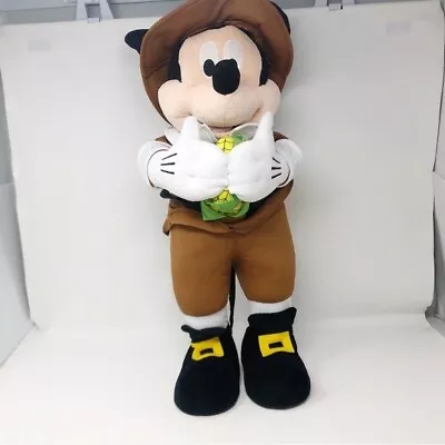 Disney Harvest Pilgrim Greeter Mickey Mouse 24” Plush Thanksgiving Fall • $45