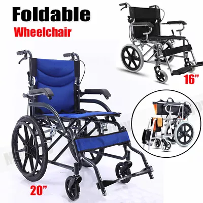 20  Foldable Wheelchair Brakes Lightweight Soft Mobility Aid Fold Disabled • $148