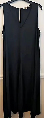 Joan Vass New York Black Dress Swing Sleeveless V Neck Size L  • $25