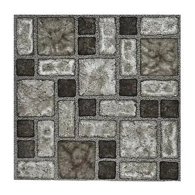 £30.99 • Buy Floor Tiles Self Adhesive Vinyl Flooring Kitchen Bathroom Charcoal Stone Effect