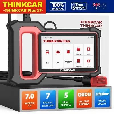 ThinkScan Plus S7 OBD2 Scanner Code Reader ABS SRS Car Engine Diagnostic Tool  • $190