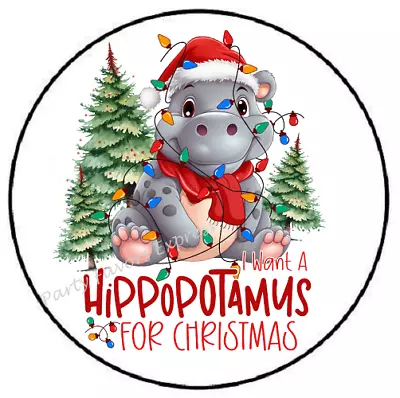 I Want A Hippopotamus For Christmas Envelope Seals Labels Stickers Party Favors • $1.95