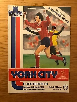 York City V Chesterfield Programme 1985/86 • £1.50