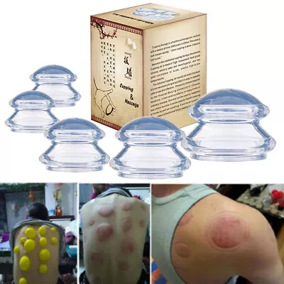 $15.19 • Buy Pain Relief Cupping Therapy Set Silicone Neck Face Body Massage Vacuum Cups US