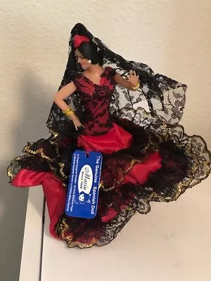Vintage Marin Spanish Flamenco Dancer Doll In Red Dress 7 1/2  Tall • $14