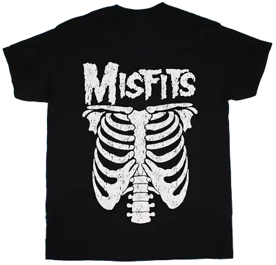 $19.99 • Buy Misfits Rib Cage Black T-Shirt Band Punk Rock Mens Tee