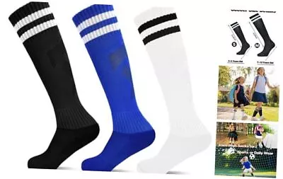  Toddler Kids Soccer Socks 3 Pairs Girls Boys Soft 3-6 Years #3 Multi-3 Pairs • $17.93