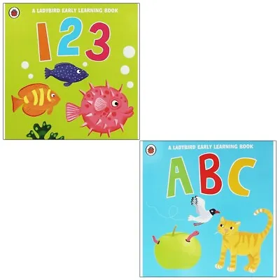 Ladybird Early Learning Collection 2 Books Set 123 And ABC Board Book • £8.99