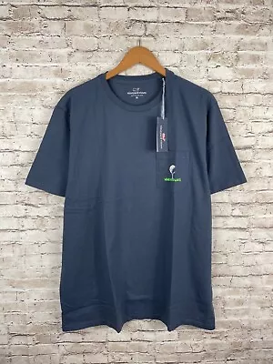 NEW Vineyard Vines Men's Large Blue Tee'd Up Pocket Logo Preppy Golf T-Shirt • $29.97