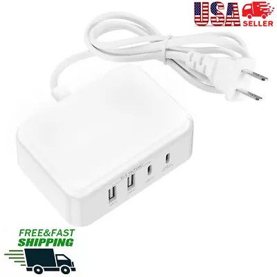 4 Port USB Hub Fast Wall Charger Station Multi-Function Desktop AC Power Adapter • $7.59