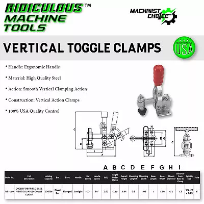 200LB Carbon Steel Fixbar Flange Base Vertical Clamp: Heavy-Duty Hardware • $10.78