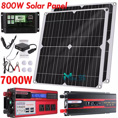 7000W Complete Solar Panel Kit With Inverter Generator Off Grid System Home RV • $47.59