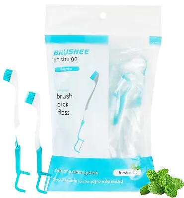 Brushee - The Evolution Of Oral Care | 3-In-1 Tool (Pre-Pasted Mini-Brush 06/24 • $9.95