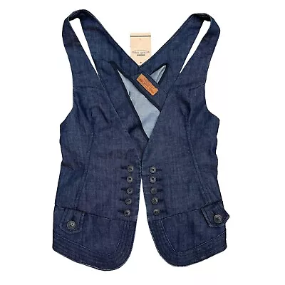 James Jeans Denim Waistcoat Vest Medium Western Cowgirl BNWT • £25