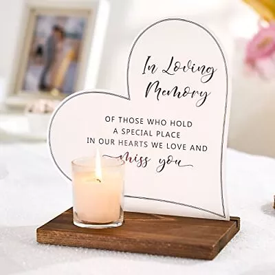 Sympathy Gifts Memorial Candle Acrylic & Wooden In Loving Memory Wedding Sign... • $44.94