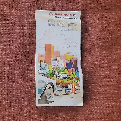 Vintage Rand McNally San Antonio Texas Gas Station Travel City Road Map • $8.99