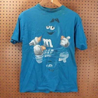 Vtg 1997 M&M's Blue T-shirt MEDIUM Single Stitch 90s Candy Usa Mms • $15.99