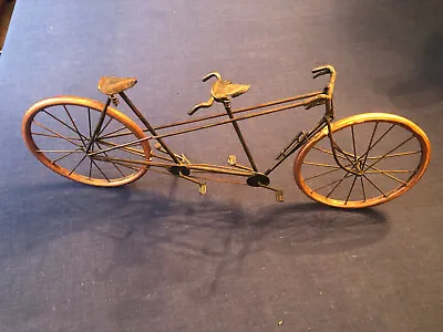 Vintage Antique Scratch Built Salesman Sample Tandem Metal Bicycle • $110