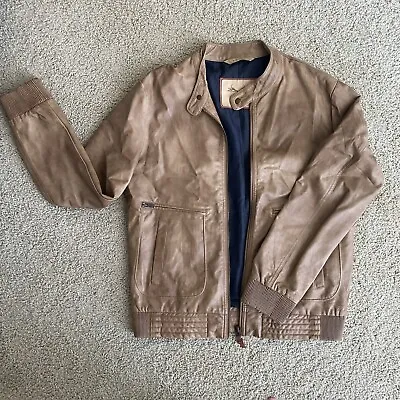 Men’s Zara Brown Tan Faux Leather Jacket - L • $40