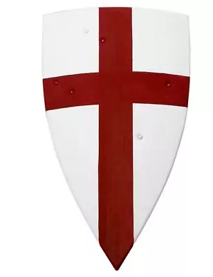 28  Medieval Heater Shield Templar Amour 18G Crusader Shield Play Shield • $79.99