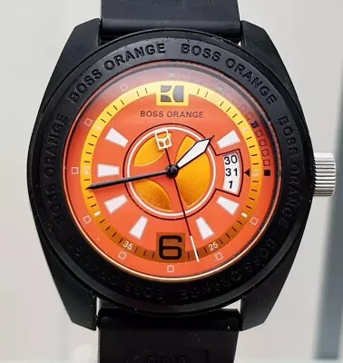 Genuine HUGO BOSS Designer Watch Mens  Orange Boss Rubber Silicone Strap (B7) • £59.99