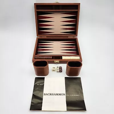 Mini Magnetic Travel Backgammon Set 9 Inch By 6.5 Inch Faux Leather Case • $12.95