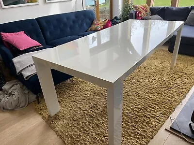 Habitat “Asper” Dining Table 200x90cm High-Gloss White Collect From Epsom • £0.11