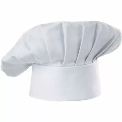 Chefs Hat Baker Professional Elastic Adjustable Adult Men Women Cook Cap White • £3.89