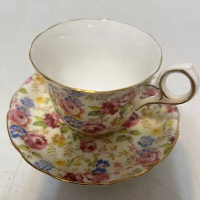 Vintage Demitasse Radfords Teacup And Saucer Set Chintz Style • $9.80