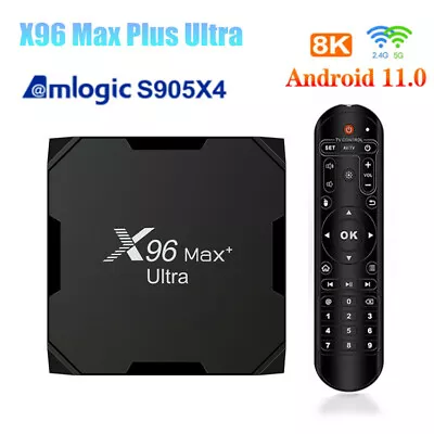 X96 Max Plus Ultra TV Box Android 11 S905X4 8K Wifi BT 4G 32G /64G Media Player • $114.39