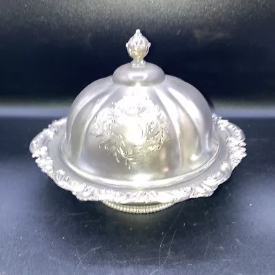 Ornate Middletown Plated Quadruple Plate Hard White Metal Lidded Serving Bowl • $39.95