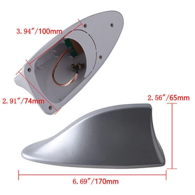 $7.98 • Buy Auto Shark Fin Roof Car Antenna Radio FM/AM Antena Radio Adhesive For Universal