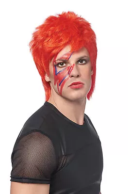 David Bowie Stardust Glam Rocker Wig (Neon Orange) • $17.46