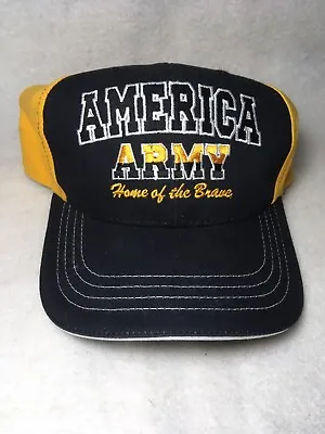 Army Baseball Cap Hat Black Yellow Brand New With Tags - Made In The USA • $16.99
