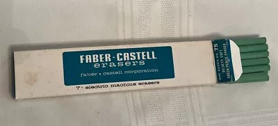 12 Vintage Faber Castell 7  Electric Machine Erasers Velvety Soft Green  #75 NEW • $29.95