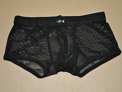 New Sexy Men's See Through Soft Mesh Boxers Briefs Underwear Comfy Trunks Boxers • $6.97