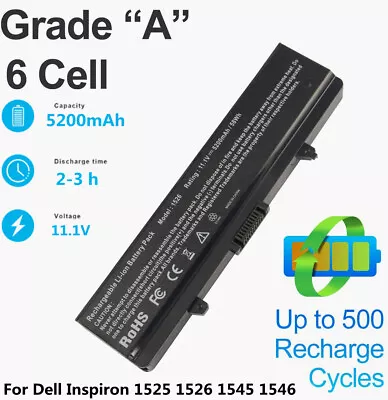 Battery For Dell Inspiron 1525 1526 1440 1545 1546 1750 GW240 X284G HP297 RU586 • $23.95