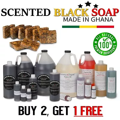 SCENTED Liquid 16 Oz. Raw African Black Soap 100% Natural Organic Face Body Wash • $14.95