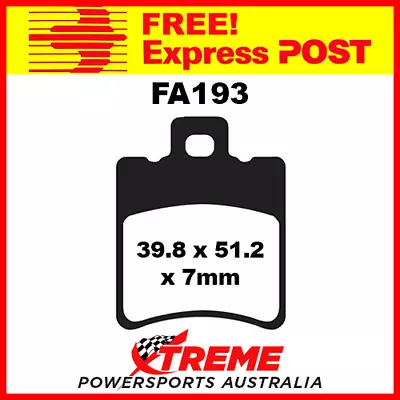 $37.95 • Buy Italjet 50 Formula 1998-2000 HH Sintered Rear Brake Pad EBC SFA193HH