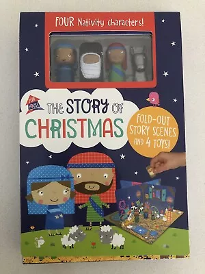 The Story Of Christmas Fold Our Story & 4 Nativity Toys Characters Christian • $15