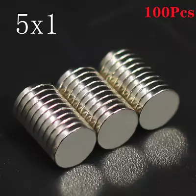 Neodymium Magnets Round Disc N35 Super Strong Rare Earth 5mmx1mm Mini Small • $6.59