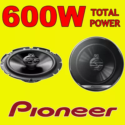 PIONEER 600W TOTAL 3-WAY 6.5 INCH 17cm CAR DOOR/SHELF COAXIAL SPEAKERS PAIR • £34.99