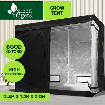 $219.95 • Buy Greenfingers Grow Tent Kits 2.4Mx1.2Mx2M Hydroponics Indoor Grow System Black