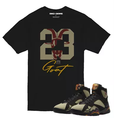 $35 • Buy Kings N Crowns Tee Shirt For Jordan 7 Olive Sneaker. Goat 23