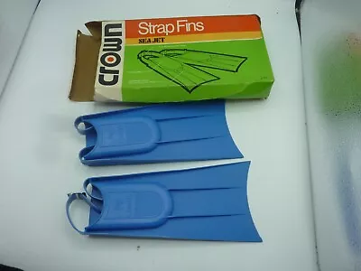 Vintage Crown Strap Fins Swimming Pool Diving Flipper NOS 1970s 1980s W/Box • $29.99