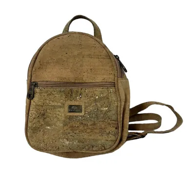 Montado Mini Backpack Brown Natural Cork Sheets Vegan Eco Friendly Pockets  • $25.16