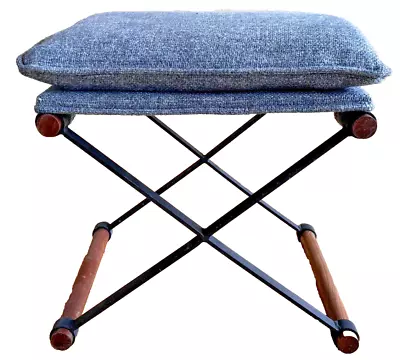 Cleo Baldon Wrought Iron Terra X Base Wood Stool Bench Chair Table Vtg Mcm Old • $299.99