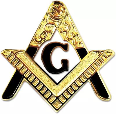 Entered Apprentice Square Compass Masonic Lapel Pin Gold Black1Tall New • $16.99