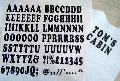 Iron On Transfers 35mm Black 77. A-Z LETTERS And 10. NUMBERS T-shirt Printing • £2.45