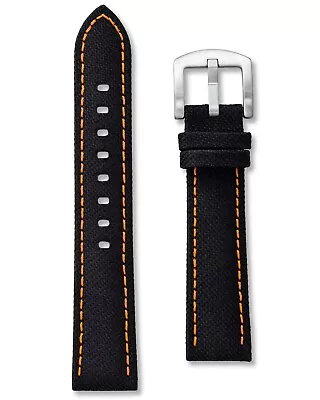 Black Orange Sailcloth Watch Strap - Moonswatch Style - 18mm 20mm 22mm 24mm • £19.95